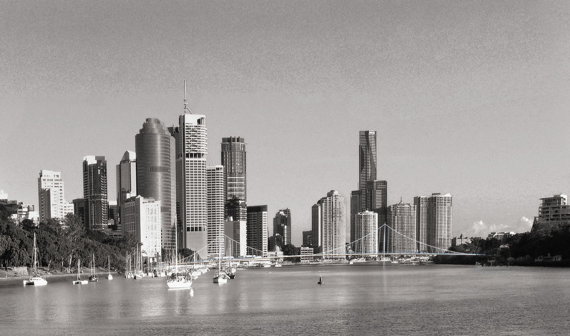 KIRK | Alice Street Pedestrian Bridge - Conceptual Render River View