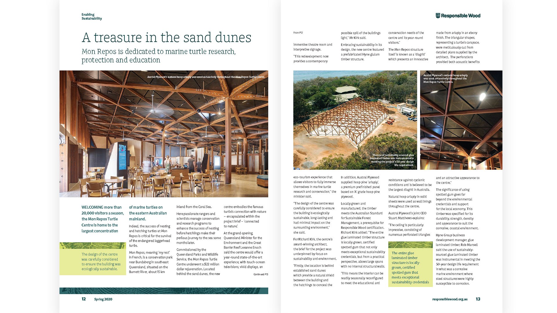 Responsible Wood Bulletin - ' Treasure in the sand dunes ' - Spring Issue 2020 - Two Page Spread
