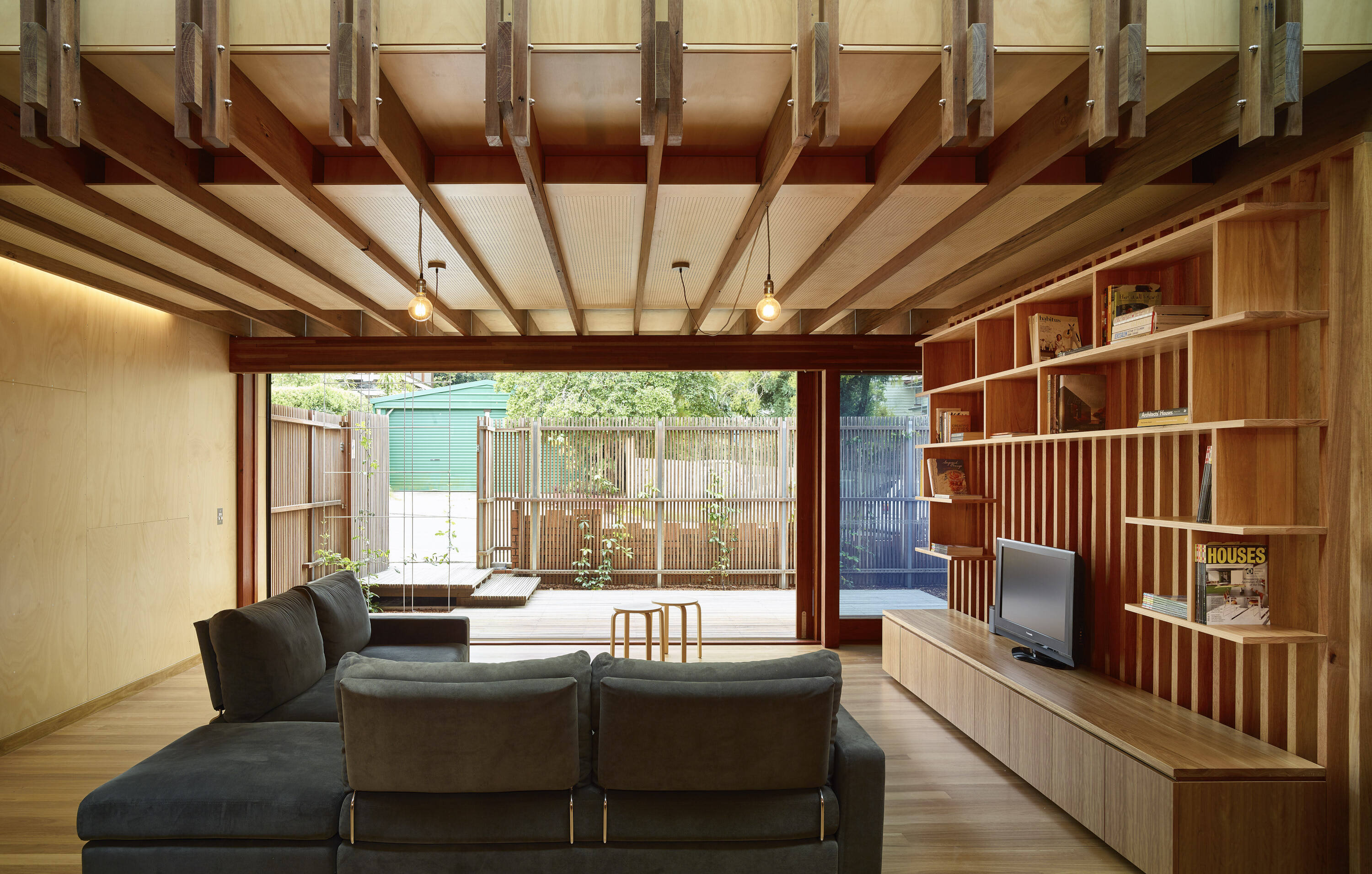 The West End House - Interior Living Space - Timber finishes - Photography by Scott Burrows