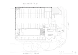 Ground floor plan drawing for Cutting Edge Postproduction facility building. Architecture design by KIRK Studio.