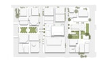 Site plan drawing by Kirk Studio architects, for the GPO (General Post office) feasibility study Brisbane CBD.