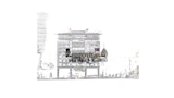 partial colour render of building section with partial city scape in foreground.