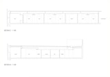 Section drawings C & D for Periocare Office Design by Kirk Studio. Drawing shows office building and including six clinics.