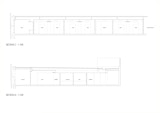 Section drawings C & D for Periocare Office Design by Kirk Studio. Drawing shows office building and including six clinics.