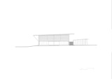 West Elevation drawing by KIRK studio of their design for the Aboriginal and Islander Independent Community School (AIICS) Hall.