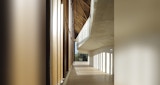 Hallway feature timber design inside UQ AEB University of Queensland Advanced Engineering Building - Architecture by KIRK Studio.