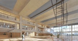 Concept Render - Basketball court Garden International School Sporting Complex and performing arts center, in Kuala Lumpur Malaysia. - Architecture by KIRK Studio.