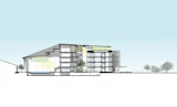 Section drawing of the proposed architectural design for ISP International School in Desa ParkCity Malaysia, by KIRK Studio.