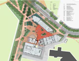 Site plan drawing, option 2, for James Cook University new Technology Innovation Complex, located in Townsville Queensland. - Architecture by KIRK Studio.