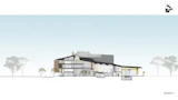 Section 1 drawing for James Cook University new Technology Innovation Complex, located in Townsville Queensland. - Architecture by KIRK Studio.