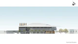 Northeast elevation for James Cook University new Technology Innovation Complex, located in Townsville Queensland. - Architecture by KIRK Studio.