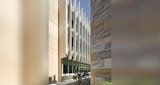 Louver cladding detail of the Learning innovation building on the University of Queensland Campus. Architectural design by KIRK Studio.