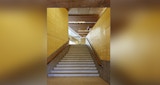 Internal stair feature inside the University of Queensland's 'Learning Innovation Building' - Architecture by KIRK Studio.