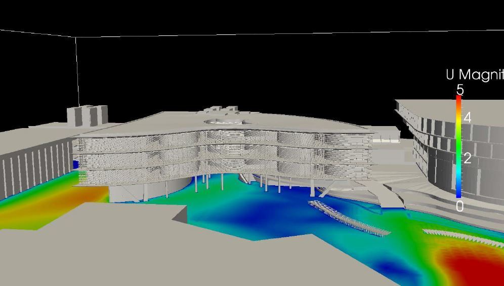 KIRK NTU Nanyang Technological University The Arc - Singapore - Educational Architectural Building - Wind Velocity Ground Plane