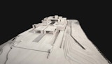Perspective view of courtyard residence 3D wood model. Design by KIRK studio 