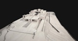 Perspective view of courtyard residence 3D wood model. Design by KIRK studio 