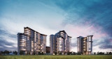 KIRK Depo Kuching Apartments - Kuching East Malaysia - Residential Architecture Building - Dusk External Render