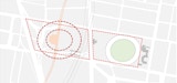 Shown in diagram is the footprint of a 60,000 seat stadium over the Gabba West site. It is larger than the existing footprint.